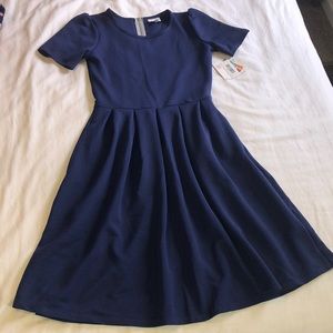 New lularoe Amelia navy dress small